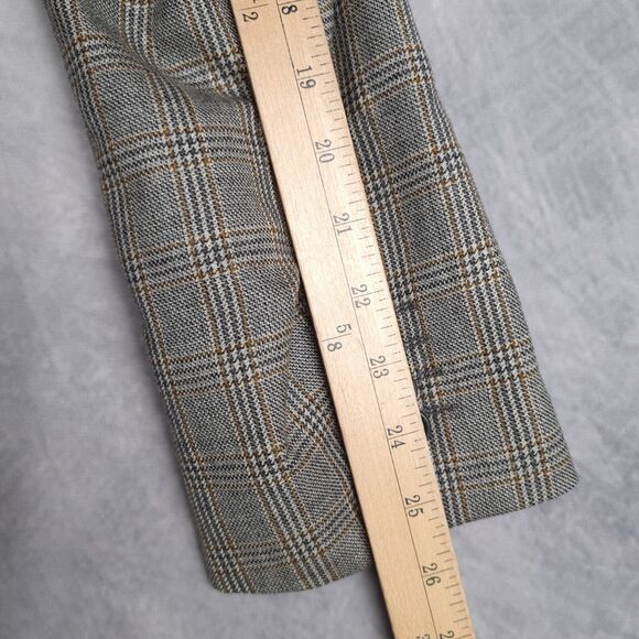 Boggi Milano Blazer Mens 50 / 42" Chest Gray Brown Plaid Wool Lined Jacket - Picture 12 of 16